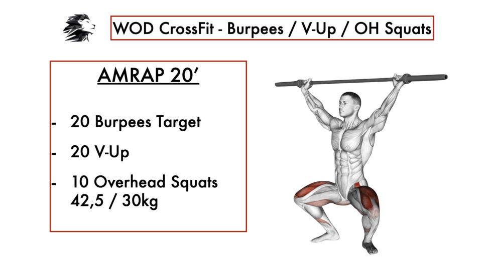 Wod Crossfit Amrap Burpees V Up Overhead Squats